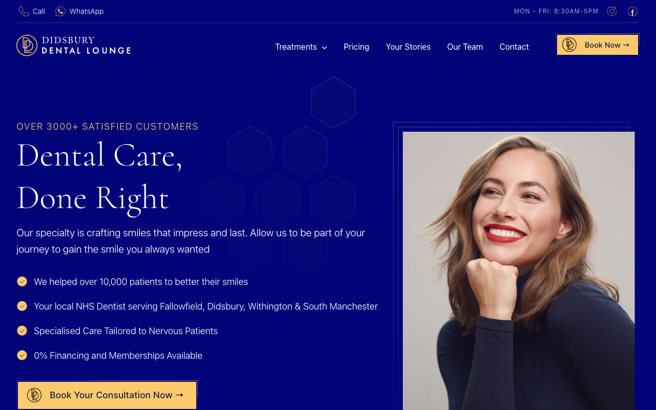 Mockup of the Dental Lounges websites